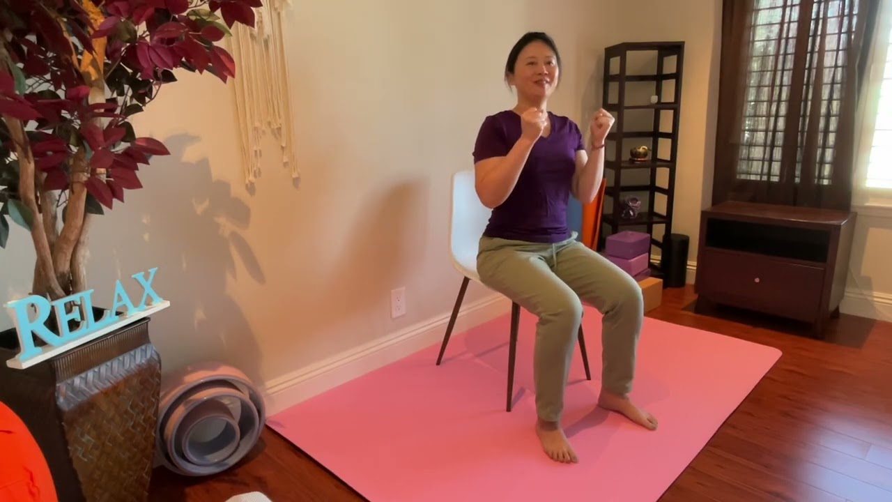 Senior Chair Yoga for Mobility - Breathing and gentle seated and standing movements.