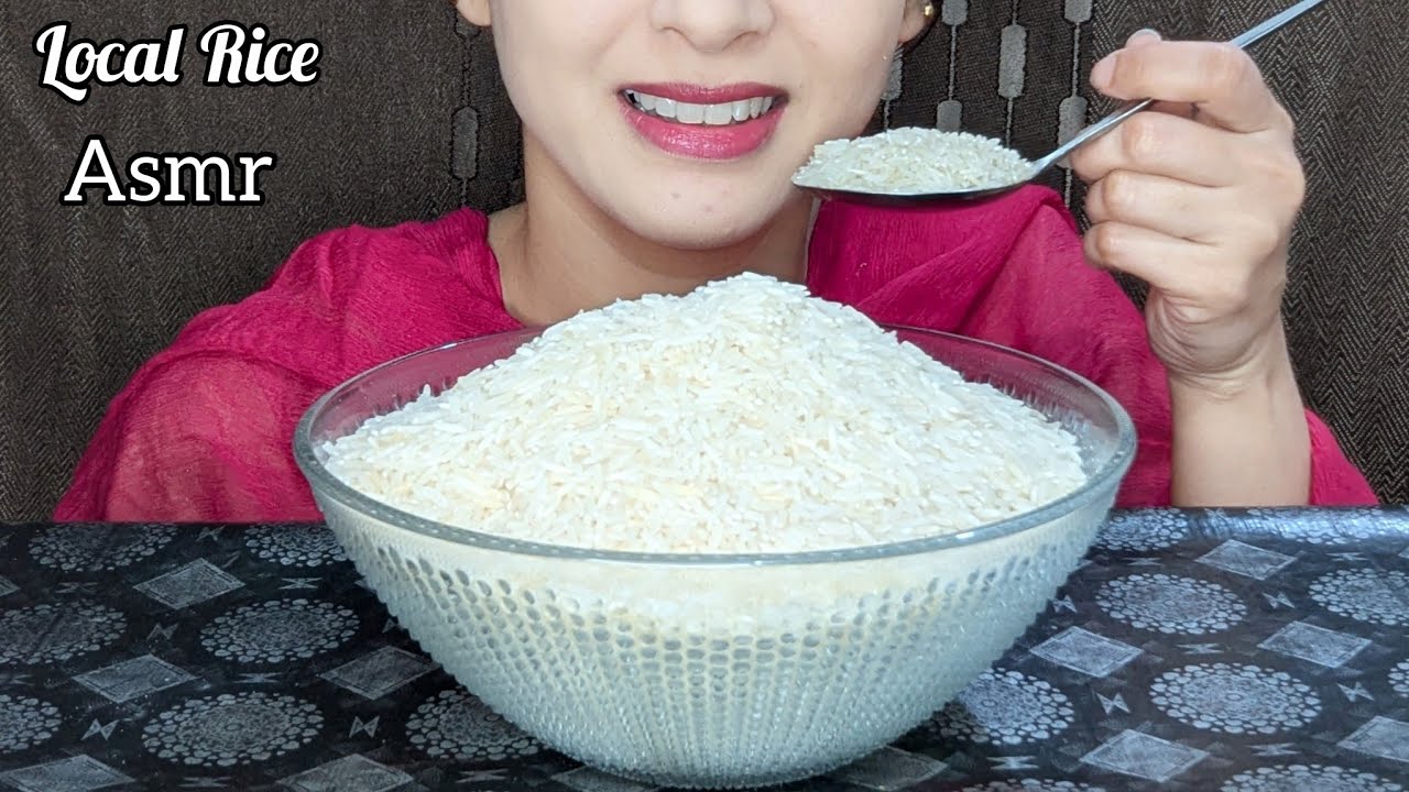 ASMR RAW RICE EATING || RAW LOCAL RICE 