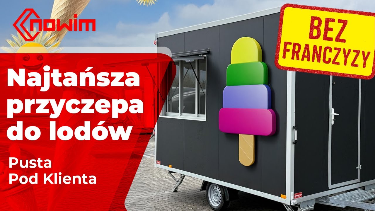 Przyczepa gastronomiczna do lodów do samodzielnego wyposażenia