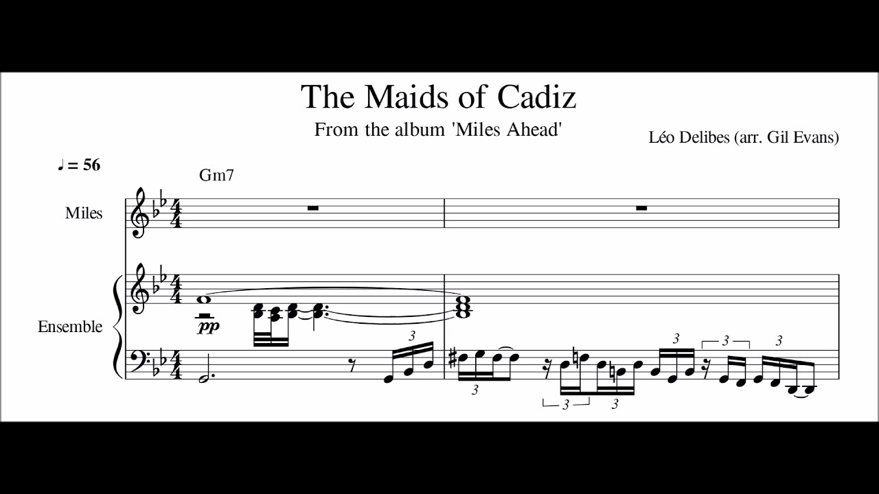 Miles Davis & Gil Evans - The Maids of Cadiz - Transcription (Sheet Music in Description)