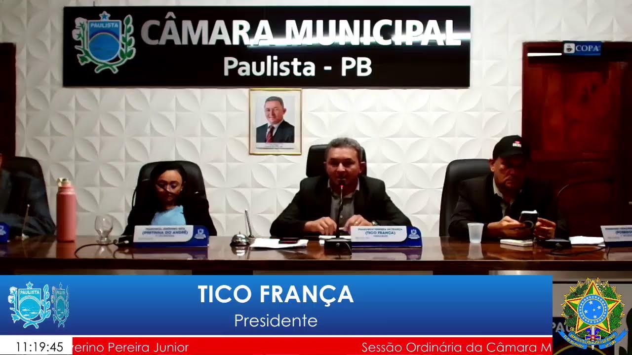 AO VIVO: SESSÃO ORDINÁRIA DA CÂMARA MUNICIPAL DE PAULISTA/PB