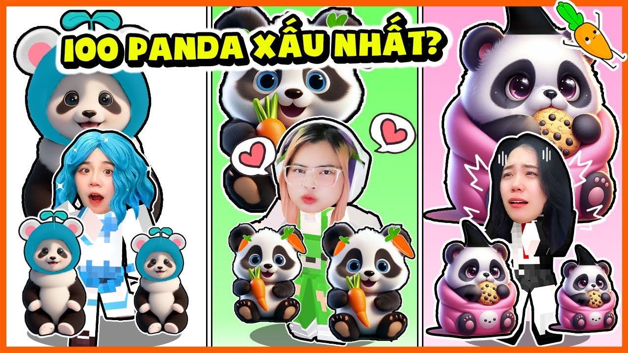 KAMUI THỬ THÁCH 24H TÌM 100 EM BÉ PANDA XẤU NHẤT THẾ GIỚI