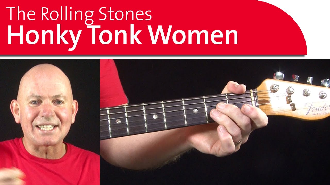 Honky Tonk Woman Guitar Lesson - Backing Track