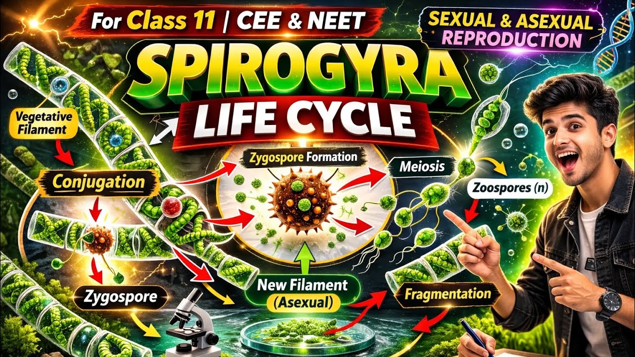 LIFE CYCLE OF SPIROGYARA CLASS 11 (+NEB)