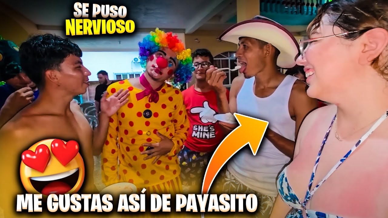 Emeli se le declaró al Chele así vestido de payasito. El Chele dice que trabajo de payaso