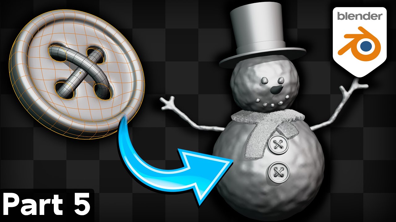 Part 5 - Blender for Complete Beginners Tutorial Series (Modeling the Buttons & Using Curves)