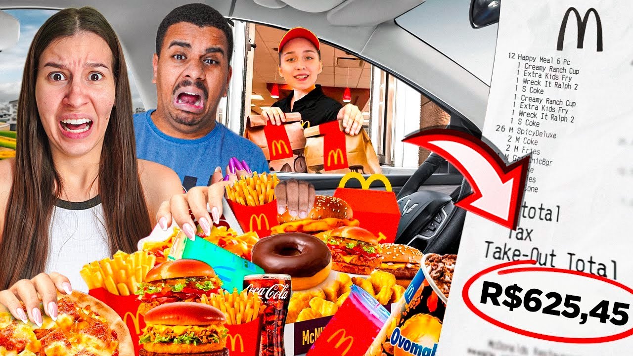 24 HORAS COMENDO TUDO QUE O CARRO DA FRENTE PEDIR! - DEU MUITO RUIM