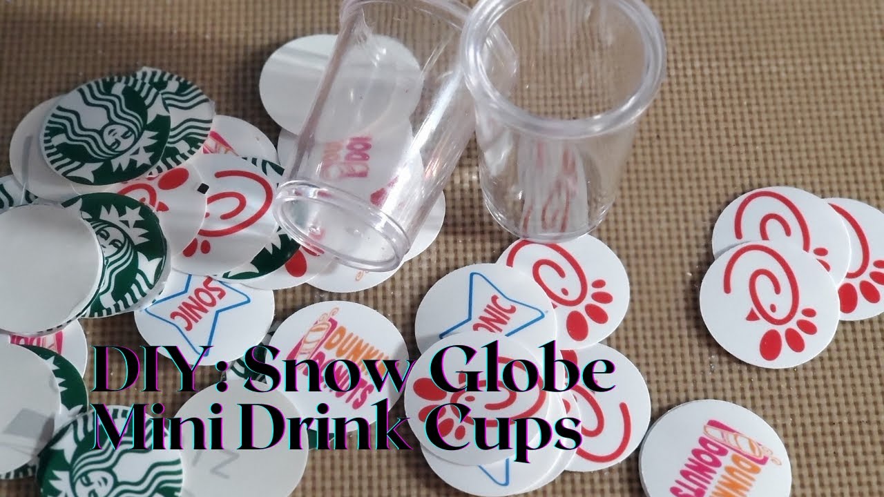 DIY: Snow Globe Mini Drink Cups made with glycerin and UV Resin