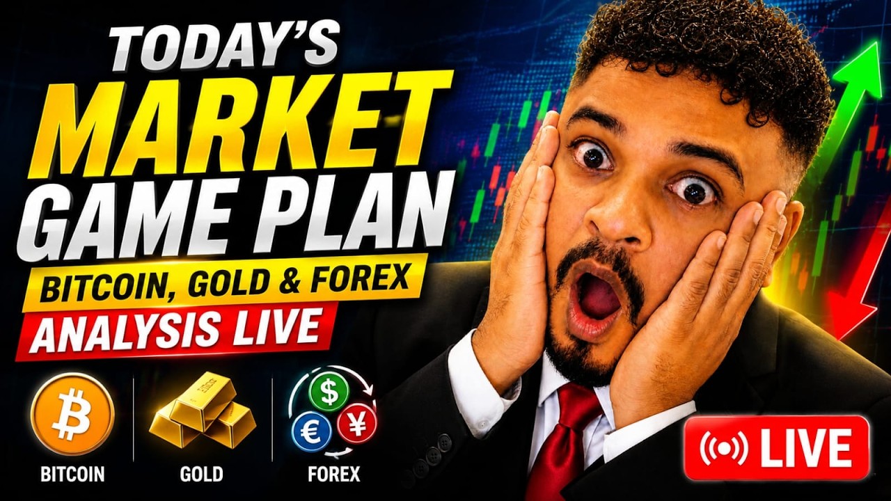 Today's Market Game Plan | Bitcoin, Gold & Forex Analysis LIVE #goldanalysistoday #bitcoinanalysis