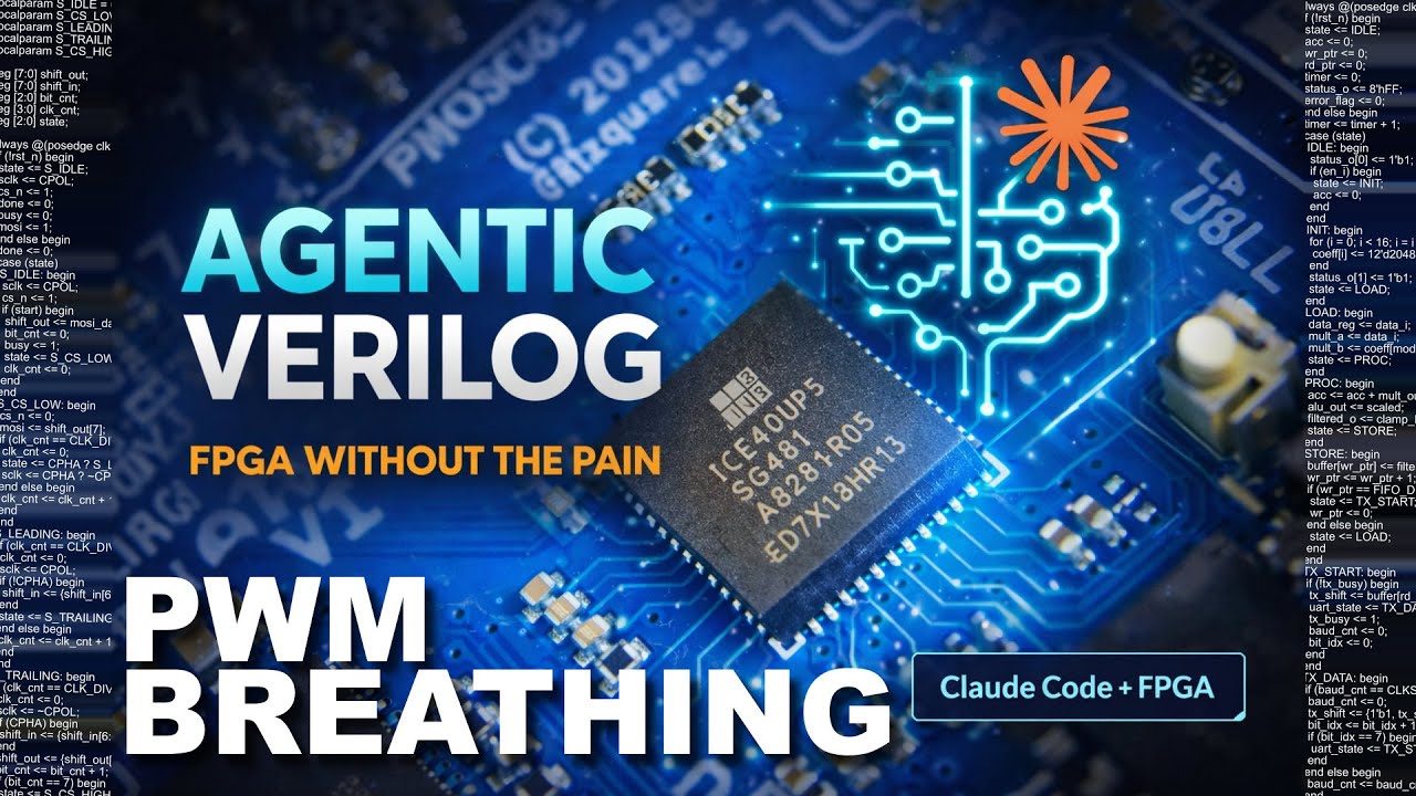 Плавный эффект «дыхания» светодиодов с ШИМ на FPGA | Agentic Verilog #3