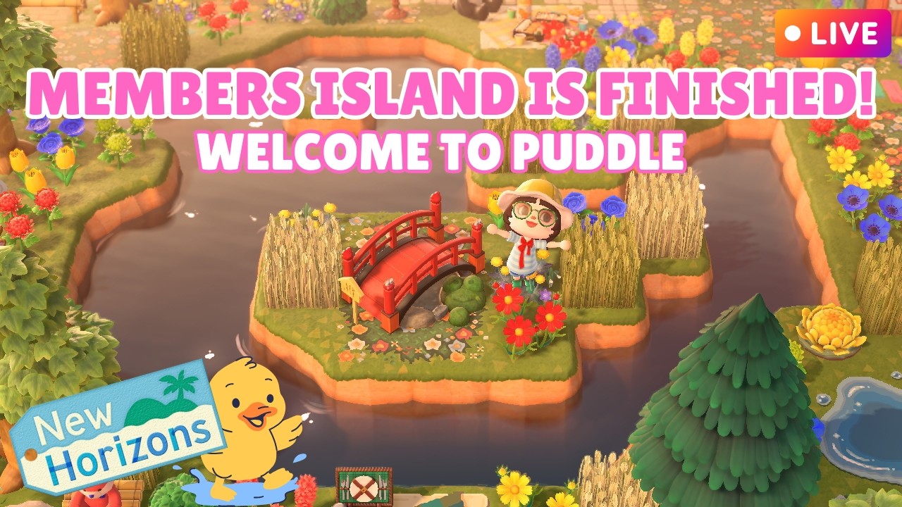 🌺 WELCOME TO PUDDLE ISLAND! 🦆🏝️ | Animal Crossing New Horizons LIVE [MEMBERS ONLY CHAT]