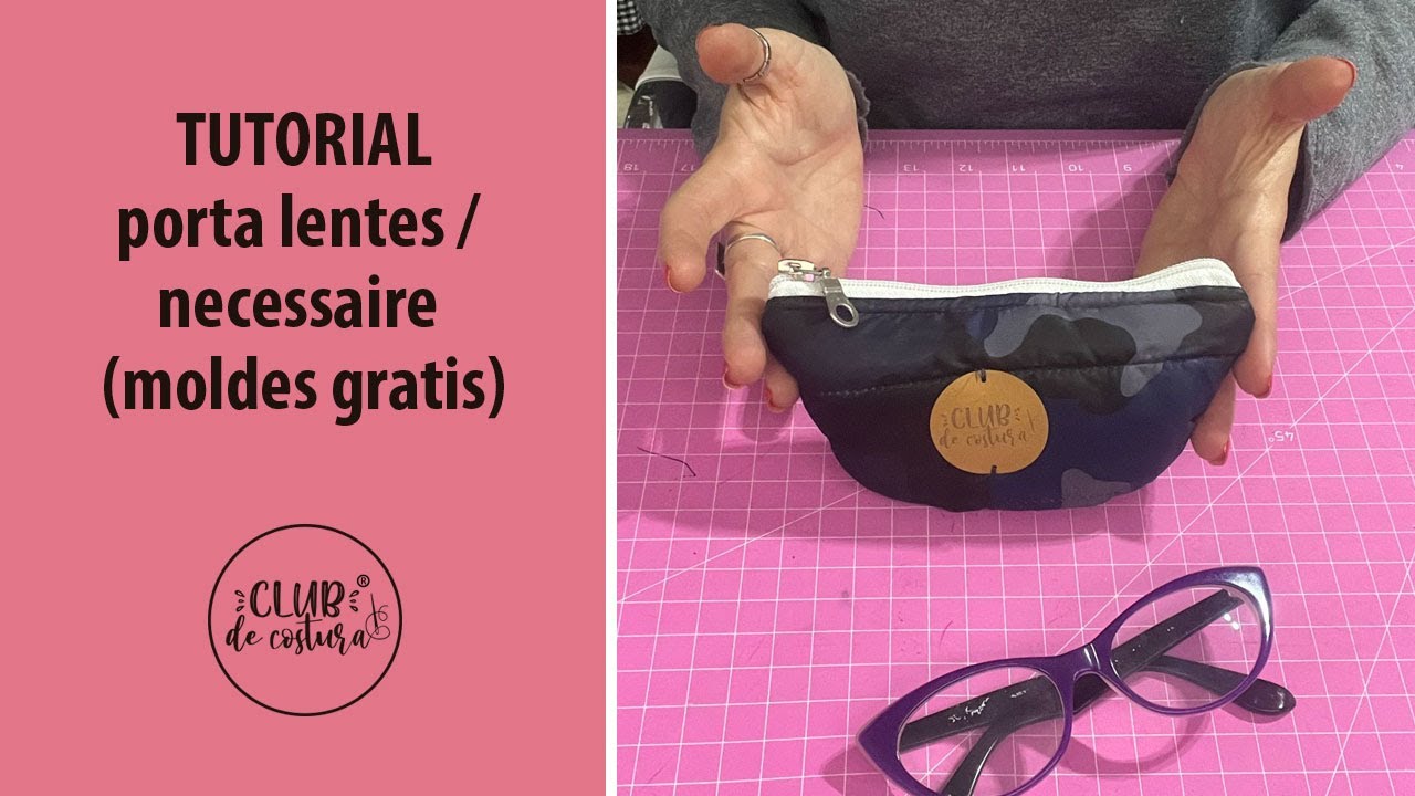 DIY - How to make a super easy eyeglass case or mini toiletry bag! Measurements to help you do it!
