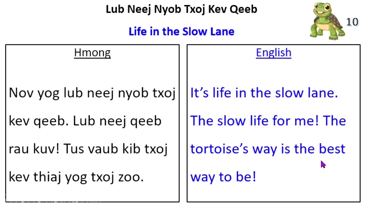 Learn Hmong Through Stories | Intermediate | Life in the Slow Lane