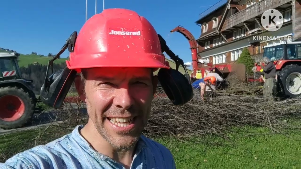 Äste werden zu Hackschnitzel / Baumschnitt häckseln