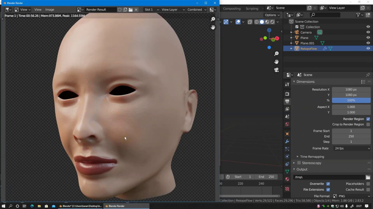 Blender 2.83 Yüz doku ve boyama