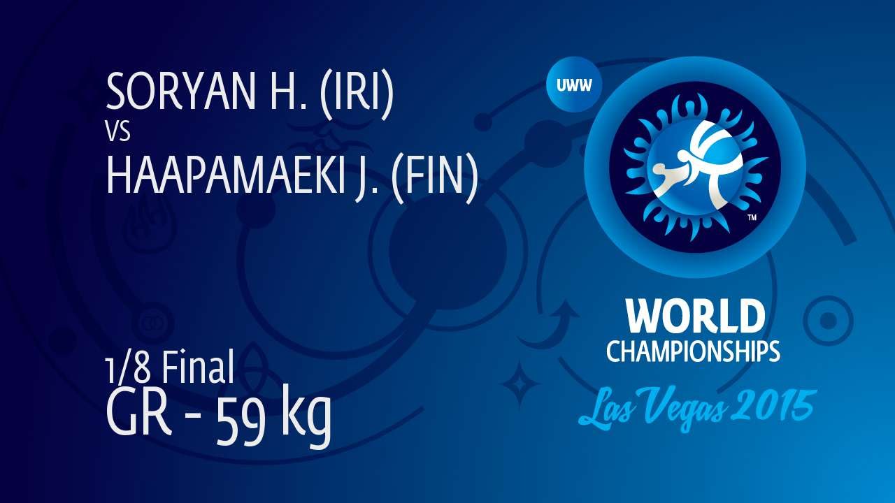 1/8 GR - 59 kg: H. SORYAN (IRI) df. J. HAAPAMAEKI (FIN) by FALL, 5-0