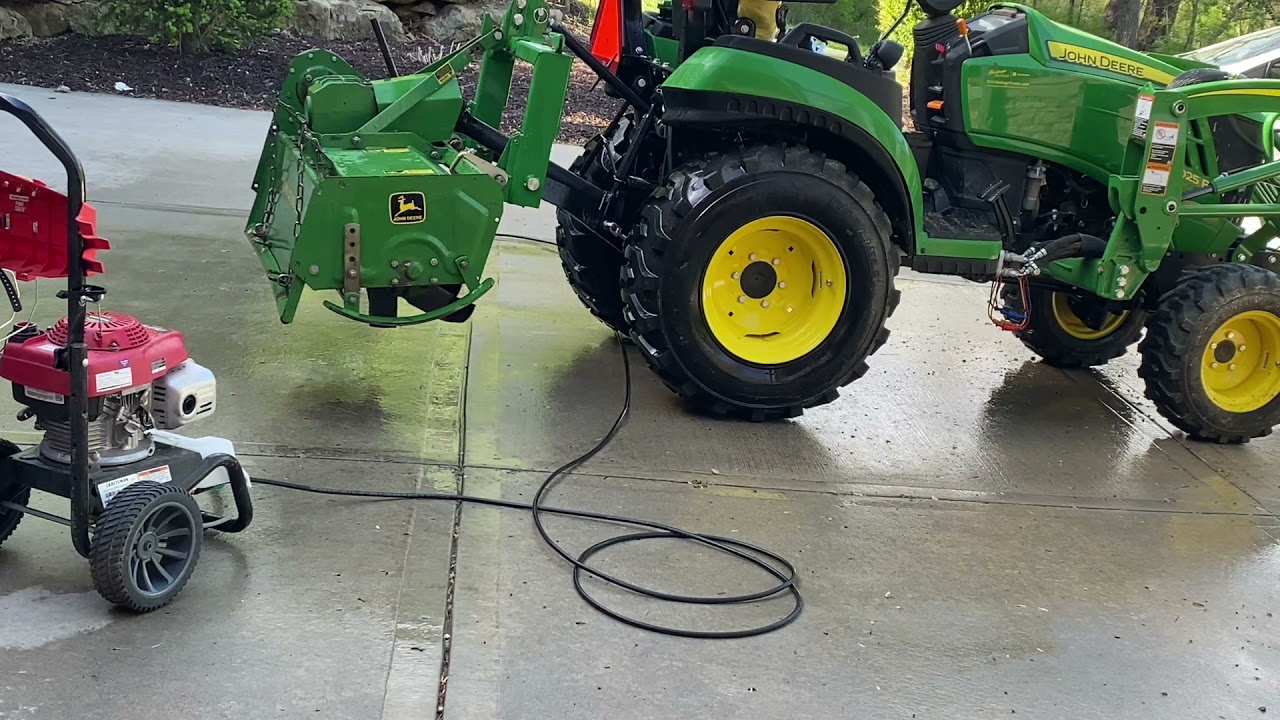 Power Washing John Deere 550 Tiller and 2025r