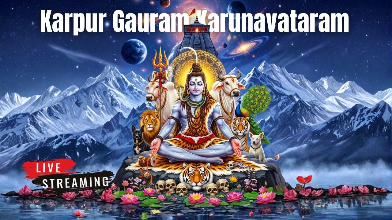 🔴 LIVE: Karpur Gauram Karunavataram | Shiva Stotra Chant | Pure Peace & Divine Meditation