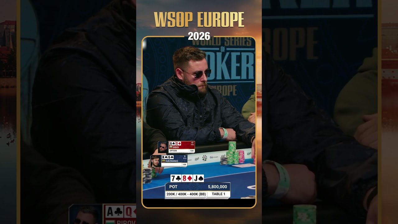 Marius Kudzmanas goes for it with king-high! Can Nikolay Bibov sniff it out?  #wsop #poker