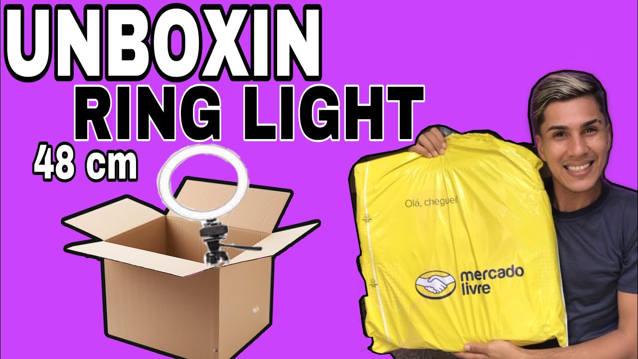 UNBOXING RING LIGHT 80w ,18&rsquo;, 48 cm 448 led Mercado livre vale a pena ?