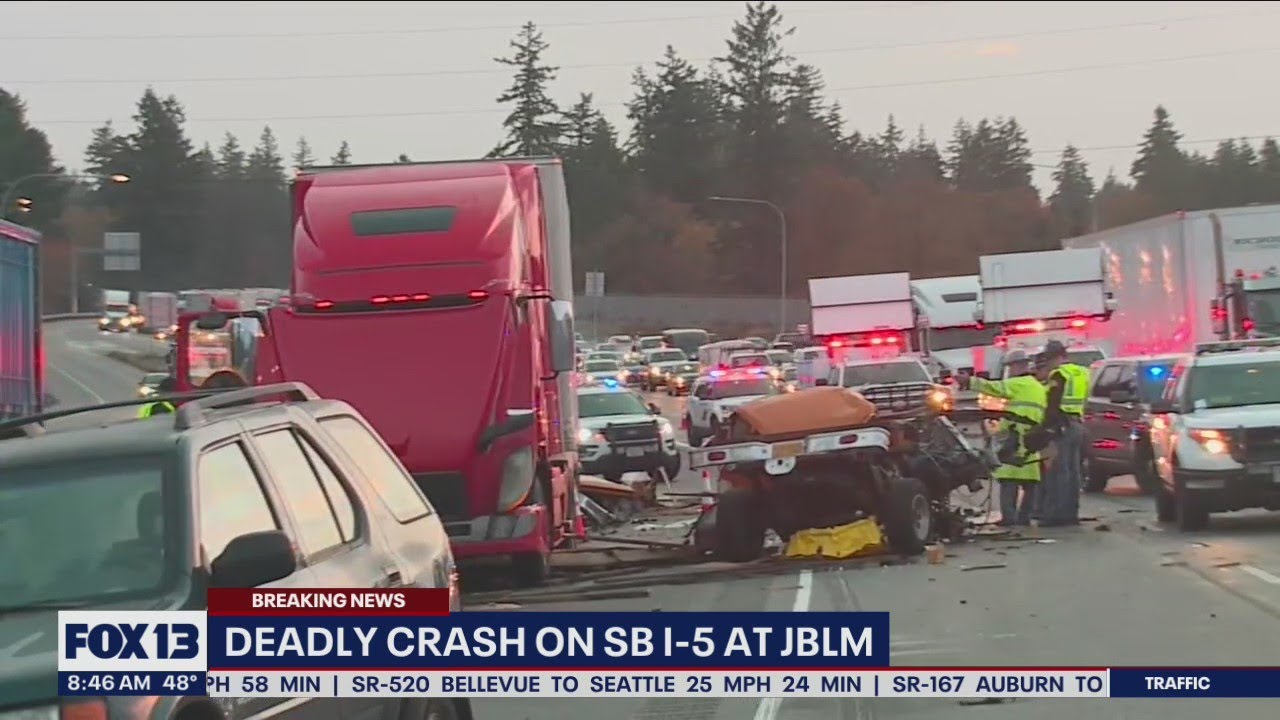 Deadly crash on southbound I-5 near JBLM | FOX 13 News