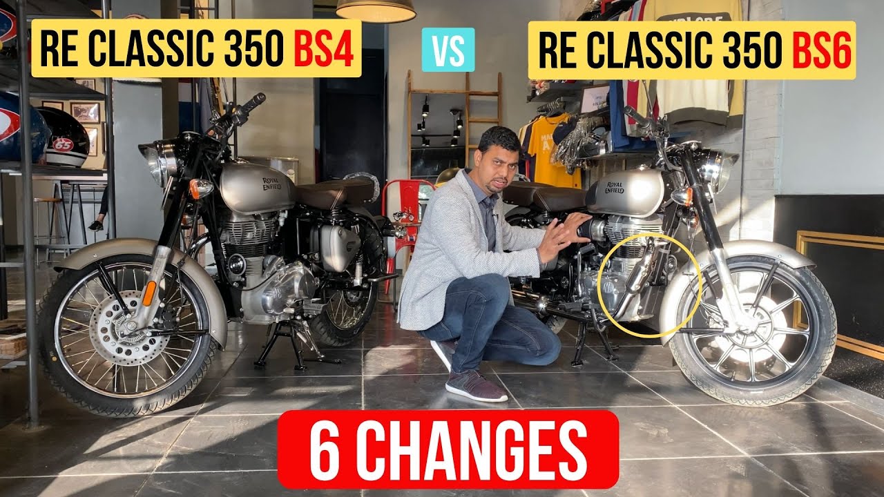 Royal Enfield Classic 350 BS4 vs BS6 - Top Changes
