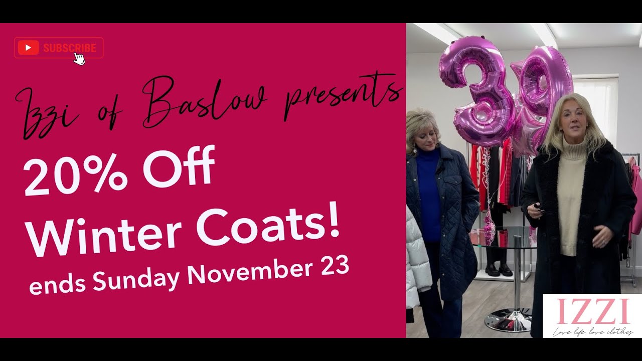 20% off Winter Coats in Black Friday Sale at Izzi of Baslow!