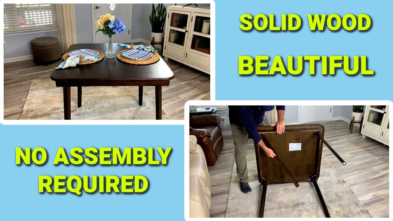 Instant Setup! MECO Folding Table Review (Espresso Finish) ~ No Assembly