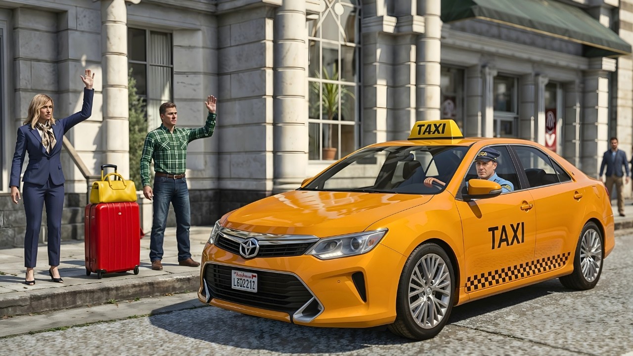 GTA 5 - Realistic Taxi Driver Job in Toyota Camry | POV Drive 4K