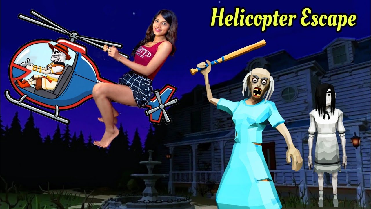 Helicopter Escape with Scarecrow Granny From Mad Granny's House