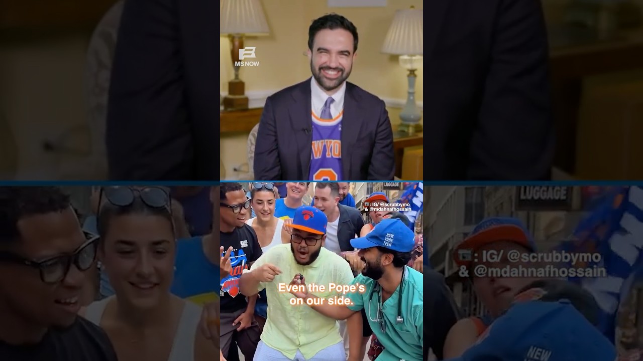 Mamdani reacts to viral Knicks fan video