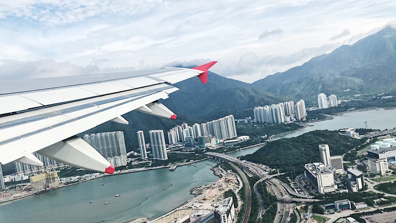 Cathay Dragon A321 SCENIC TAKE OFF in Hong Kong International Airport