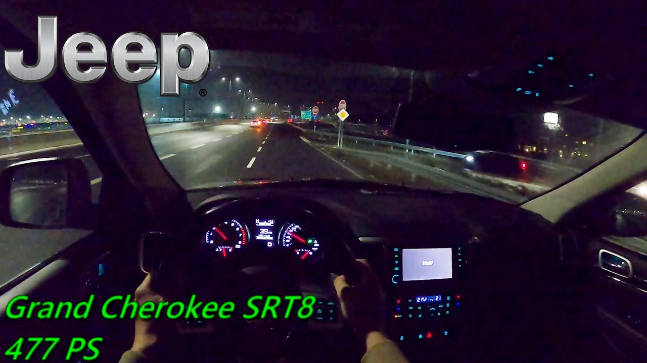 2012 Jeep Grand Cherokee SRT8 6.4L V8 477 PS TOPSPEED NIGHT POV DRIVE FRANKFURT (60 FPS)