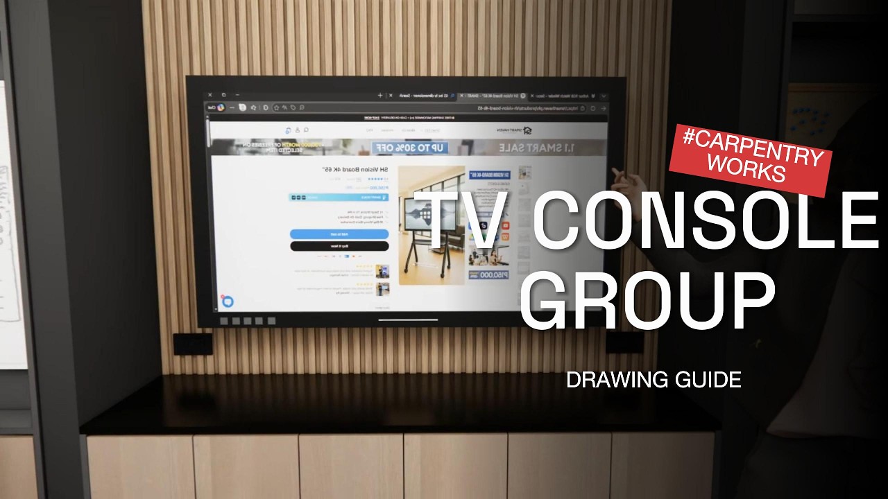 🎥 PVGC Carpentry Works | TV Console for Media and Communication Cabinet Group Drawing Guide 🔨📐