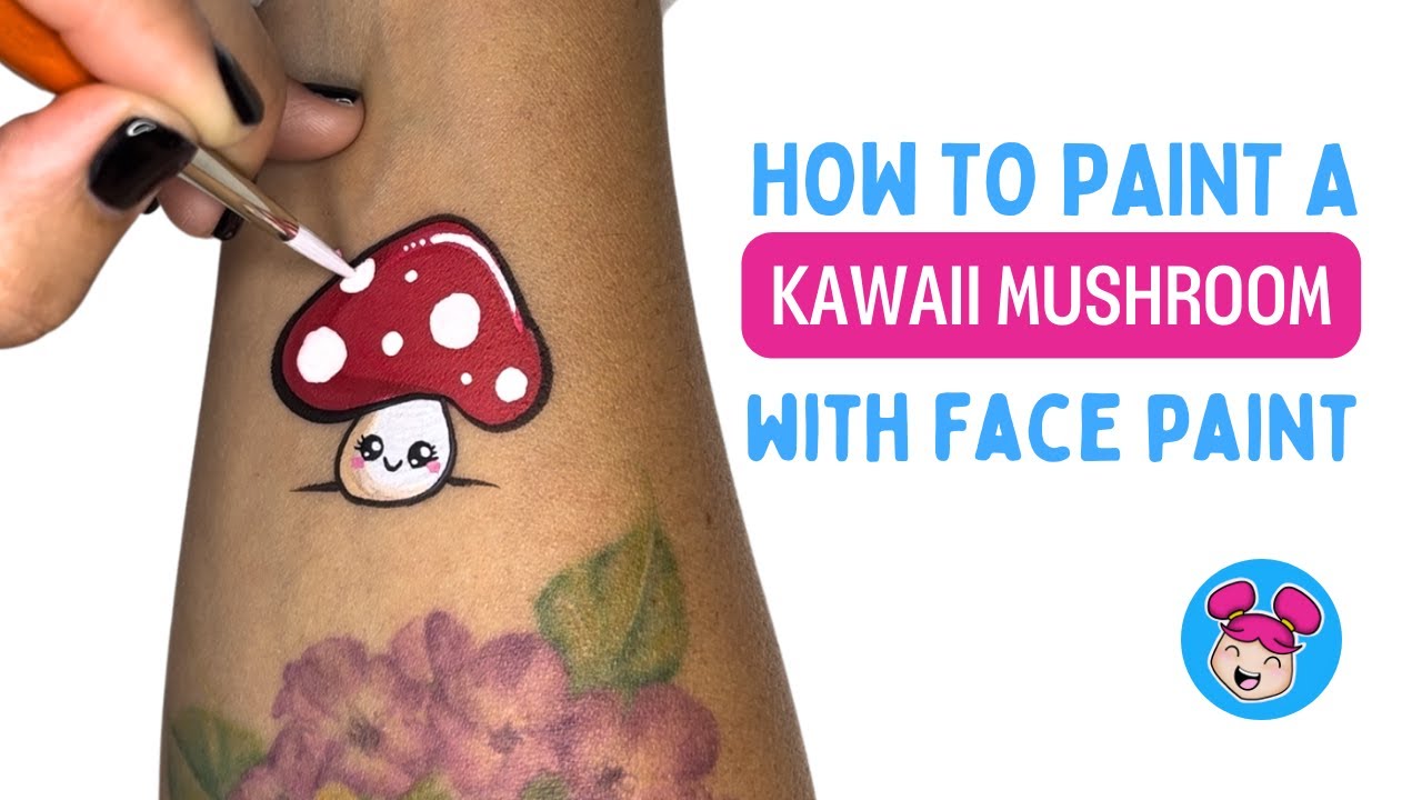 How to paint a Kawaii Mushroom with face paint 🍄