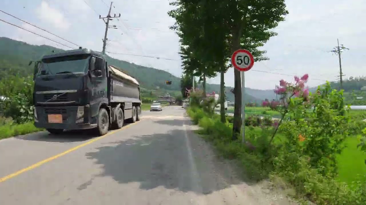Korean Country Road - Rural Area Scenery | Southeast Province