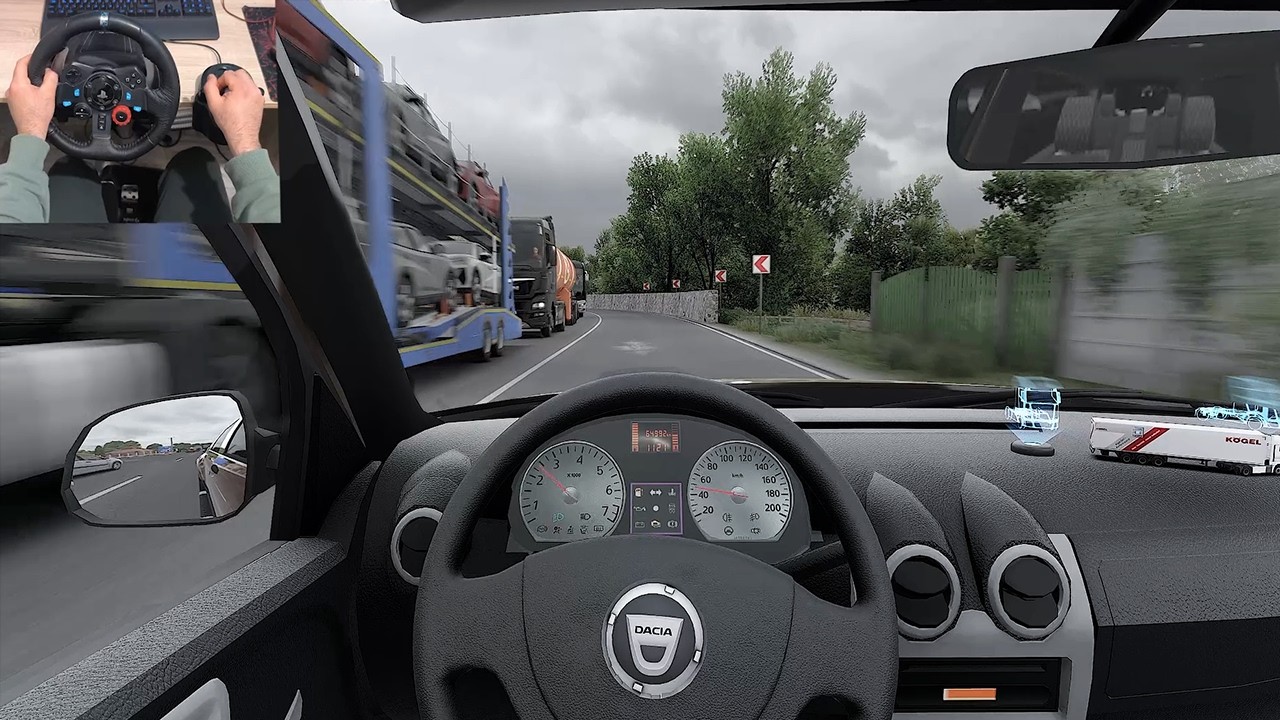 Dacia Duster | Euro Truck Simulator 2 | Steering Wheel Game Play  | SnowyMoon |