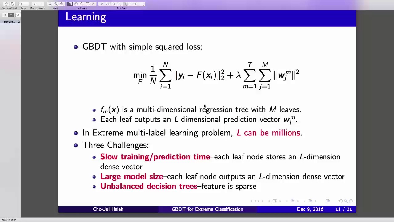 Cho-Jui Hsieh: Modified GBDTs for Fast Prediction in Extreme Multi-Label Learning