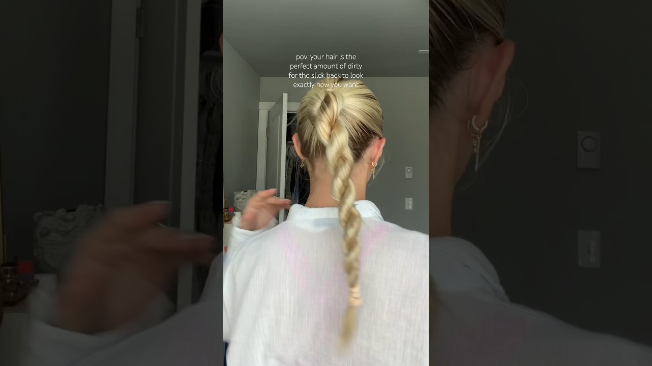 Rope braid tutorial #slickback #ponytail #hairtutorial #hairstyle