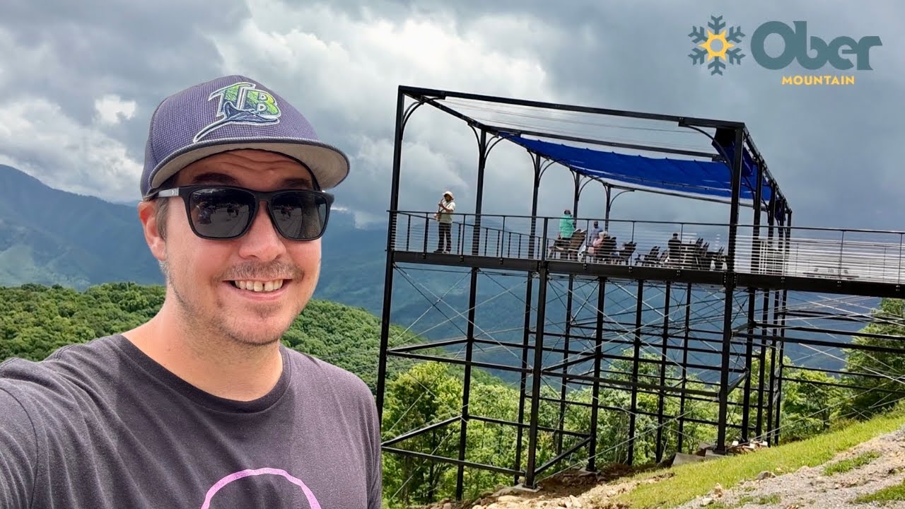 Gatlinburg Tennessee Roadside Attractions - BEST VIEW OF SMOKIES & NEW OBSERVATION DECK AT OBER MTN.