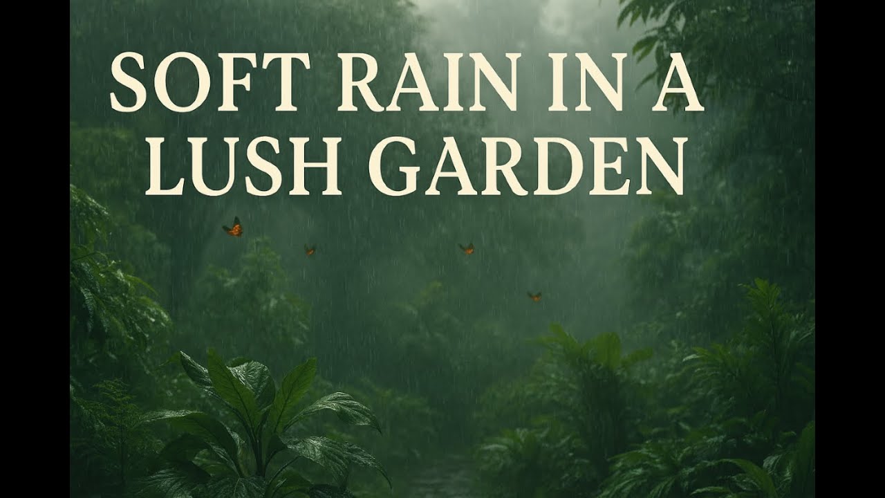 Soft moody garden rain ambience calming rain sound for sleep relaxation & focus