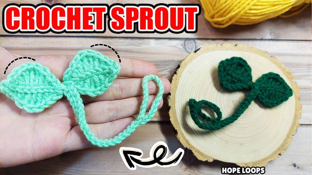 Easy Crochet Sprout Tutorial | Cute Leaf Accessory for Earphones & DIY Crafts🌱