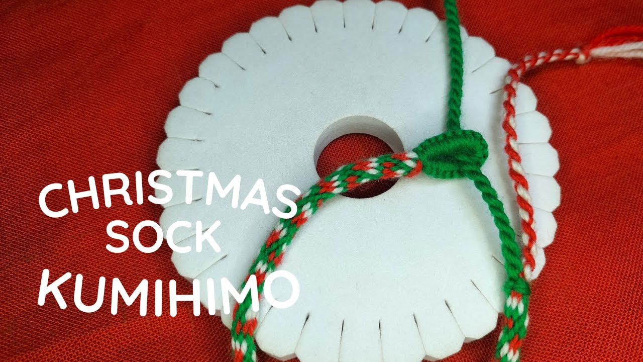 Christmas Sock Kumihimo Bracelet Tutorial || 16 String Kumihimo Tutorial