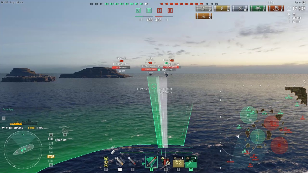 Hatsuharu OP Destroyer MacArthur92 P-W-C 144K. Damage World of Warships