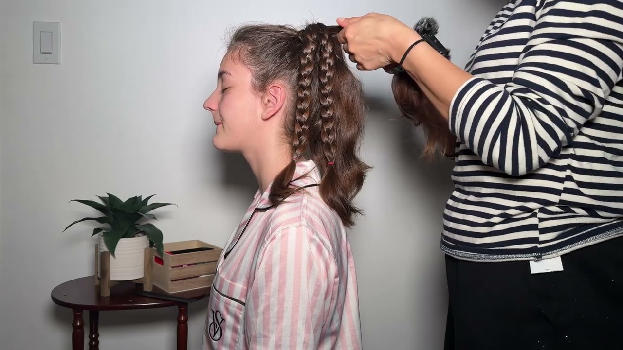 ASMR  Classic Hair Brushing, Relaxing Hair Play, Hair Massage, Braid Hair