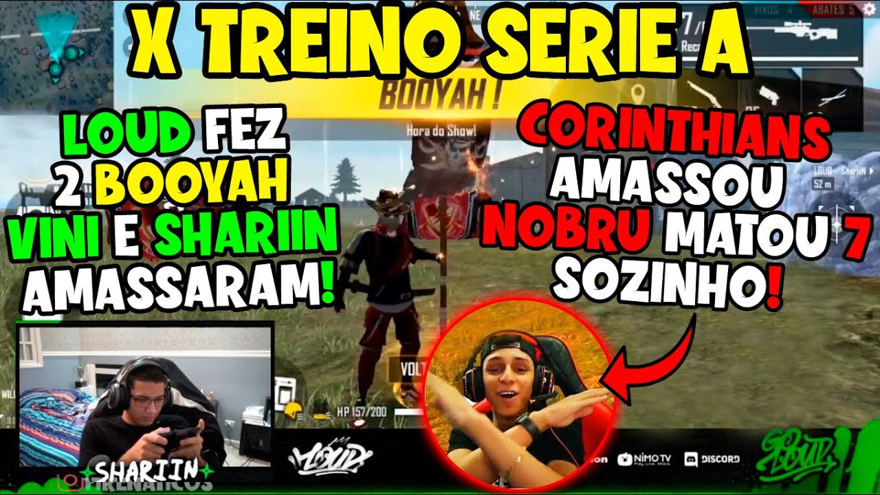 X TREINO COPA - NOBRU AMASSOU - VINIZX E SHARIIN SÃO SURREAIS - LOUD 2 BOOYAH  -  CLIPS FREE FIRE