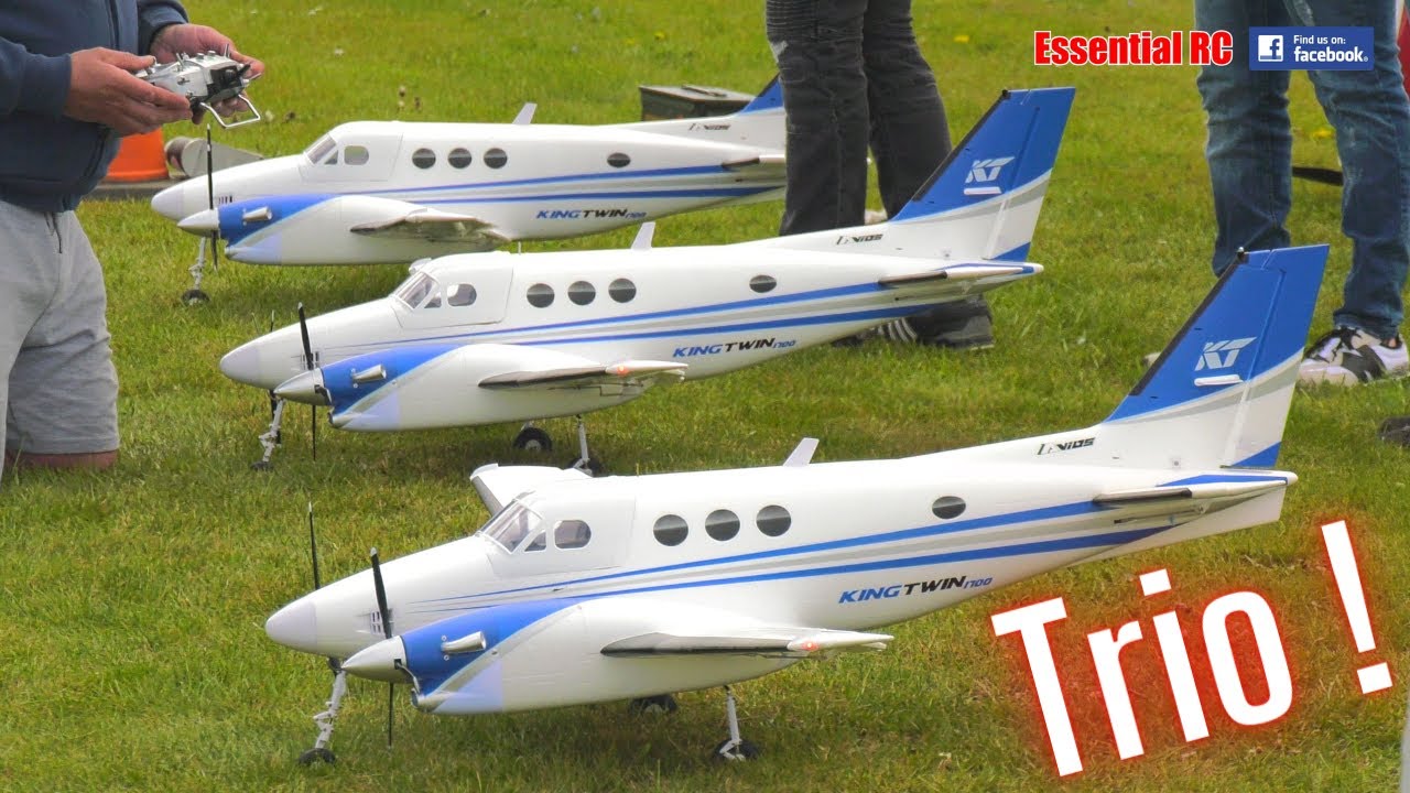 Avios King Twin 1700 Executive Turboprop TRIO RC Formation Flight | It didn't go quite to plan !