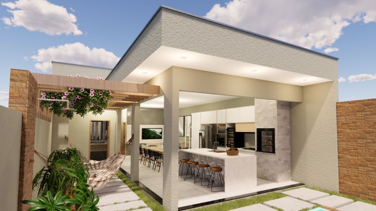 Área de Lazer Pequena e Moderna | FUNCIONAL com Aproveitamento do Terreno | 68m2!