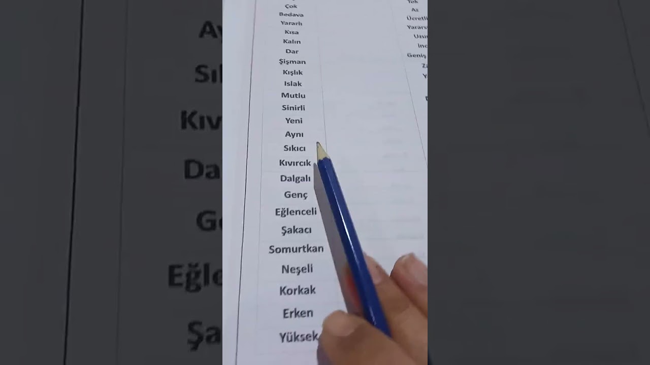 (الصف التاسع) قسم الكلمات العامة والمتعاكسات والمرادفات في دليل الطالب في اللغة التركية للصف التاسع.
