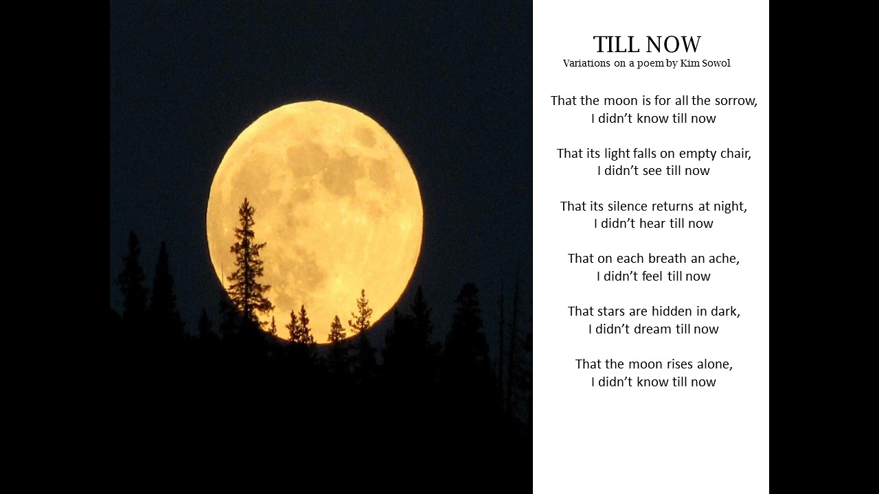 till now (variations on a poem by Kim Sowol)